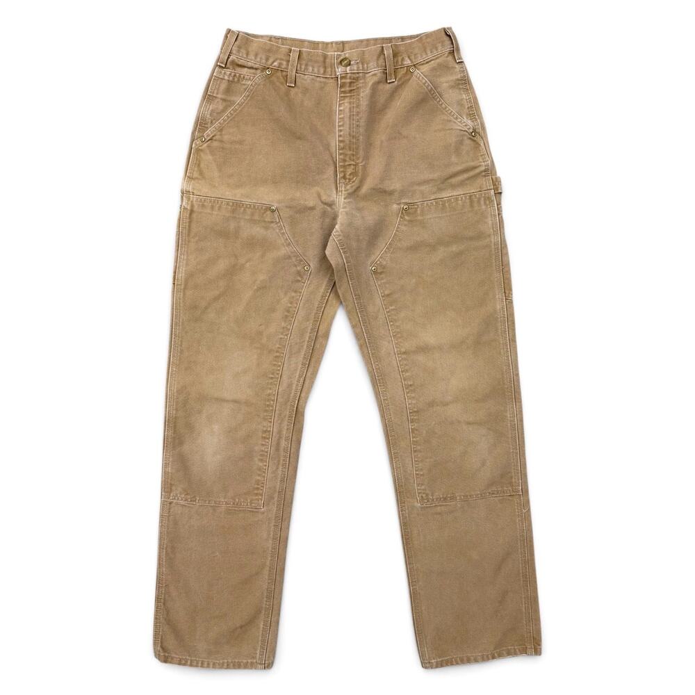 Vintage Carhartt B01 BRN Double Knee Pants Tan Brown Dungaree 32 x 34 Workwear